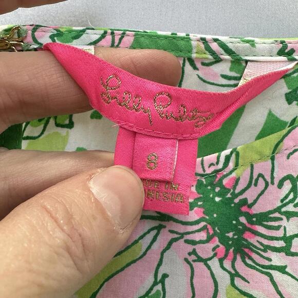 Lilly Pulitzer Size M/8 Floral Top Bundle Pink Green Resort Spring Boho - Picture 9 of 9